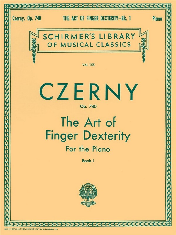 Carl Czerny, The Art Of Finger Dexterity Op.740 Book 1&nbsp;&nbsp;Klavier&nbsp;&nbsp;Buch
