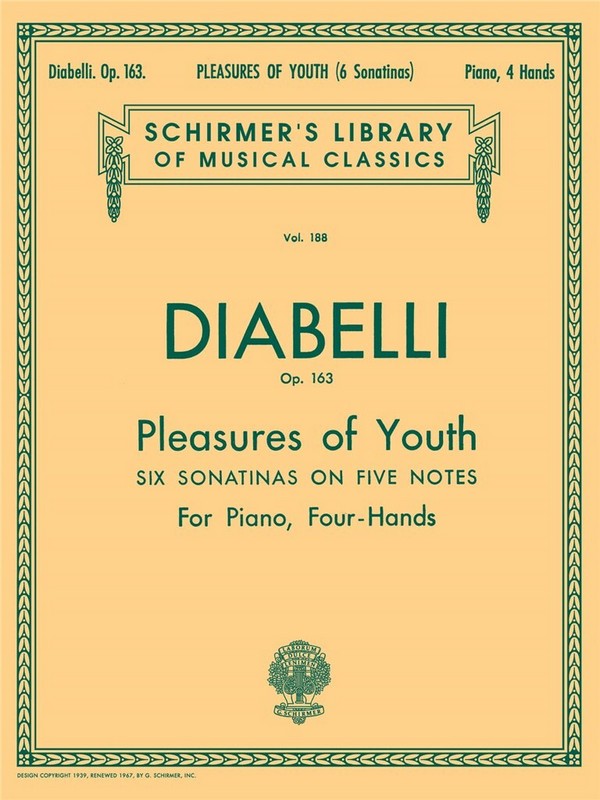Anton Diabelli, Pleasures of Youth  Piano, 4 Hands  Buch