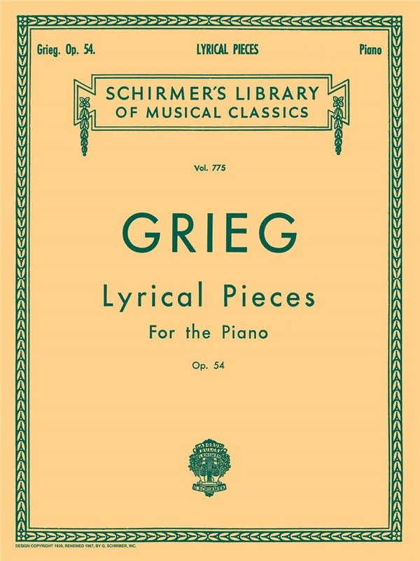 Edvard Grieg, Lyrical Pieces Op.54&nbsp;&nbsp;Klavier&nbsp;&nbsp;Buch