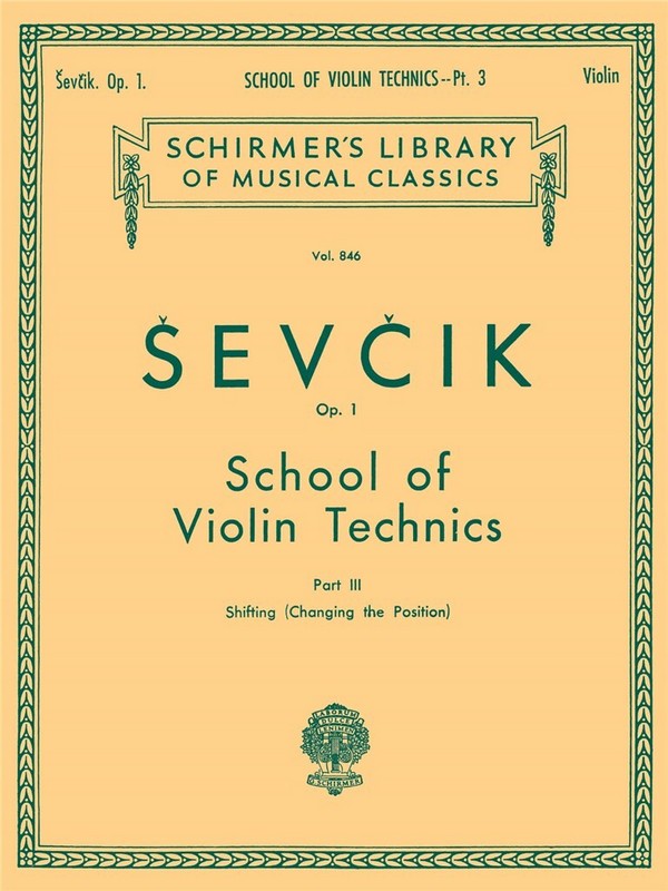 School of Violin Technics op. 1 Vol. 3  for violin   