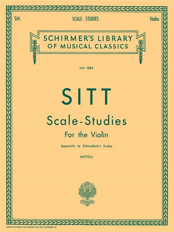 Hans Sitt, Scale Studies for Violin&nbsp;&nbsp;Violin&nbsp;&nbsp;Buch