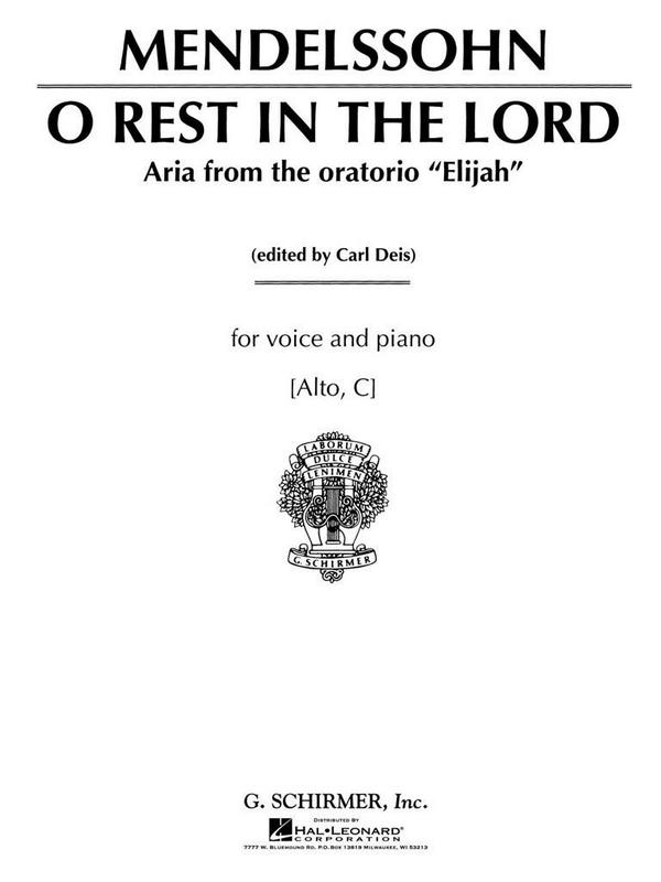 Felix Mendelssohn Bartholdy, O Rest In The Lord&nbsp;&nbsp;Vocal and Piano&nbsp;&nbsp;Buch