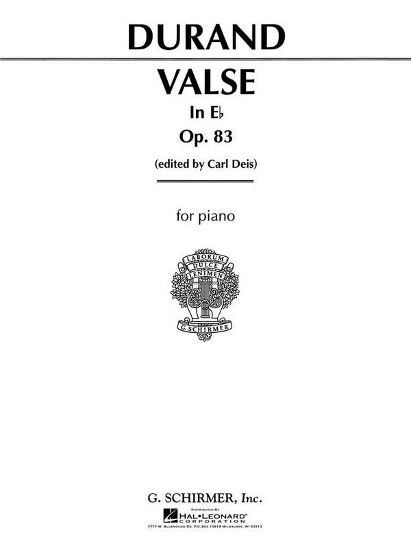 Auguste Durand, Valse in E Flat, Op. 83&nbsp;&nbsp;Klavier&nbsp;&nbsp;Buch