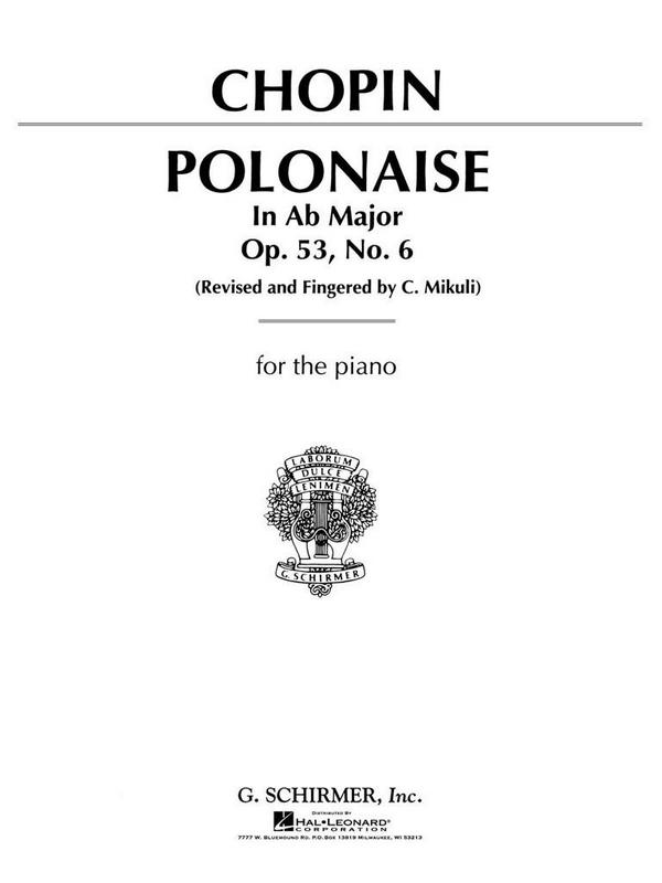 Frédéric Chopin, Polonaise In A Flat Major Op.53 No.6&nbsp;&nbsp;Klavier&nbsp;&nbsp;Buch