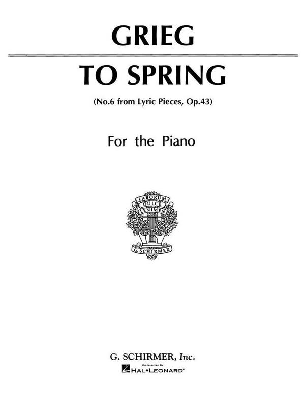 Edvard Grieg, An den Fruhling&nbsp;&nbsp;Klavier&nbsp;&nbsp;Buch