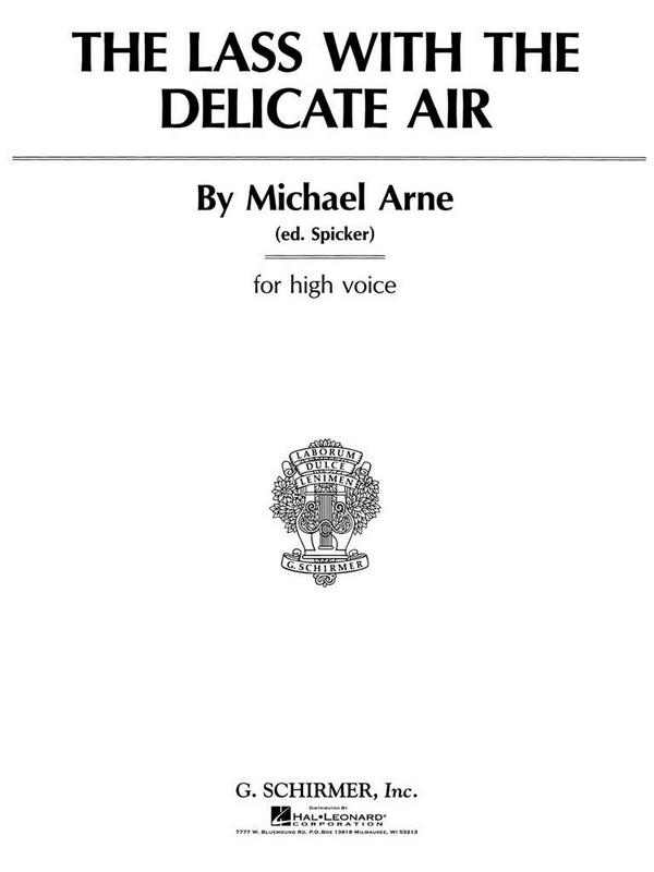 Thomas Augustine Arne, The Lass with the Delicate Air&nbsp;&nbsp;High Voice and Piano&nbsp;&nbsp;Buch