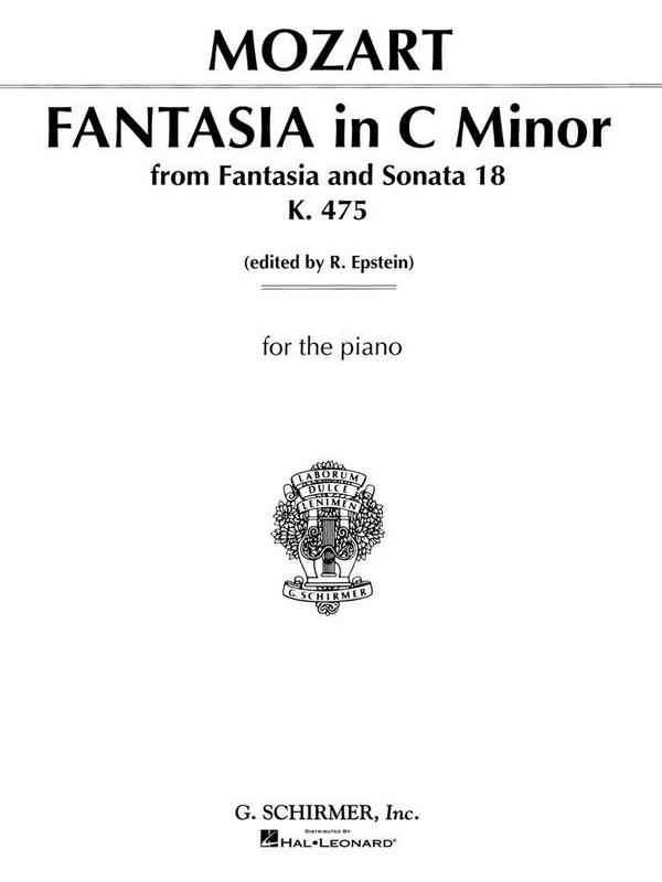 Wolfgang Amadeus Mozart, Fantasia In C Minor K.475&nbsp;&nbsp;Klavier&nbsp;&nbsp;Buch