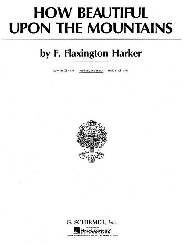 F. Flaxington Harker, How Beautiful upon the Mountains&nbsp;&nbsp;Medium Voice and Piano&nbsp;&nbsp;Buch
