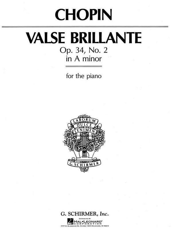 Frédéric Chopin, Valse Brillante In A Minor Op.34 No.2&nbsp;&nbsp;Klavier&nbsp;&nbsp;Buch