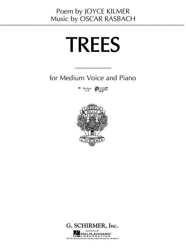 Oscar Rasbach, Trees&nbsp;&nbsp;Medium High Voice and Piano&nbsp;&nbsp;Buch