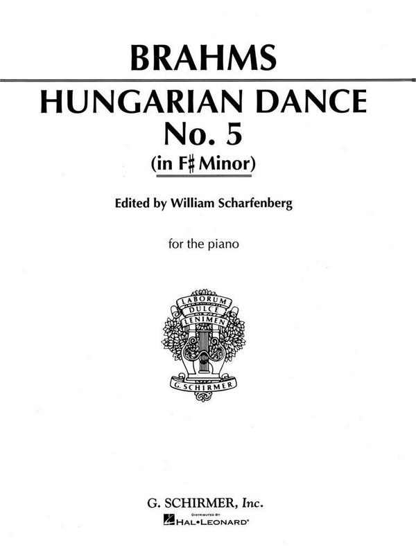 Johannes Brahms, Hungarian Dance No.5 In F Sharp Minor&nbsp;&nbsp;Klavier&nbsp;&nbsp;Buch