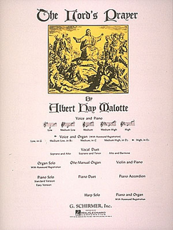 Albert Hay Malotte, The Lord's Prayer (Piano)  High Voice and Organ  Buch
