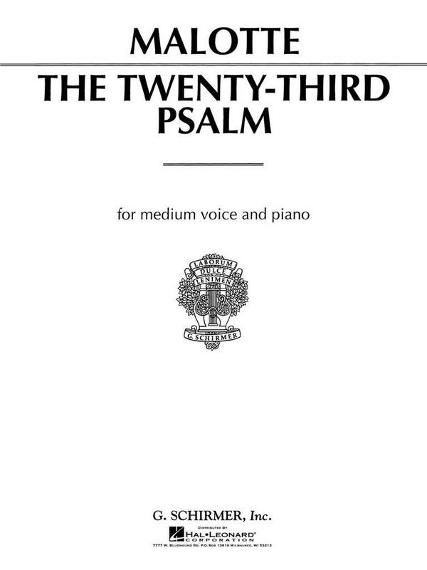 Albert Hay Malotte, 23rd Psalm  Medium Voice and Piano  Buch