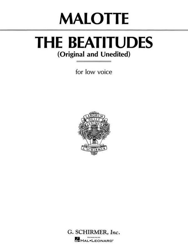 Albert Hay Malotte, Beatitudes  Low Voice and Piano  Buch