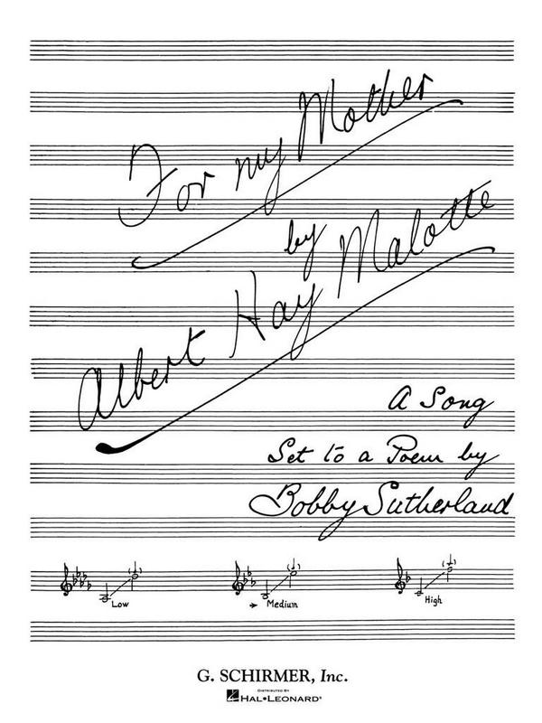 Albert Hay Malotte, For My Mother  Medium Voice  Buch