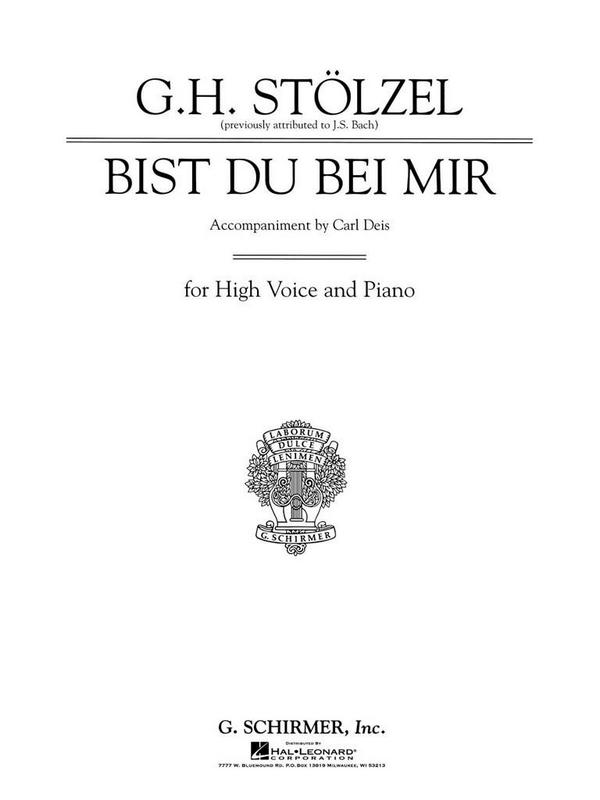 Johann Sebastian Bach, Bist Du Bei Mir&nbsp;&nbsp;High Voice and Piano&nbsp;&nbsp;Buch