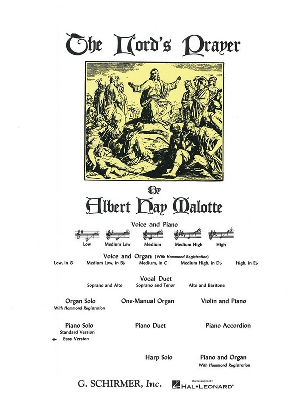 Albert Hay Malotte, The Lord's Prayer (Medium-Low Voice/Organ)  Klavier  Buch