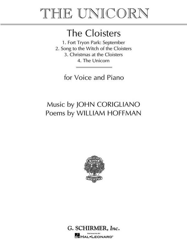 John Corigliano, The Unicorn&nbsp;&nbsp;Vocal and Piano&nbsp;&nbsp;Blatt