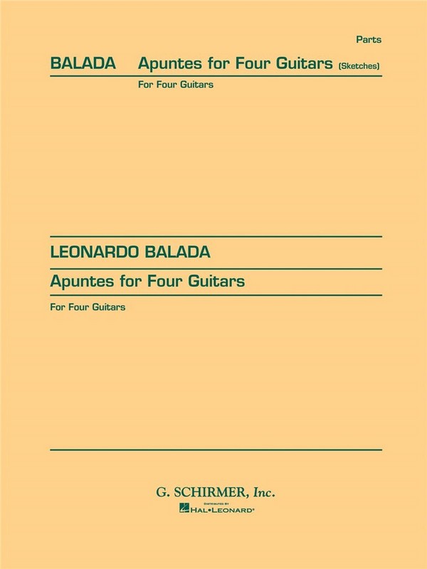 Leonardo Balada, Apuntes (Sketches)&nbsp;&nbsp;4 Guitars&nbsp;&nbsp;Buch