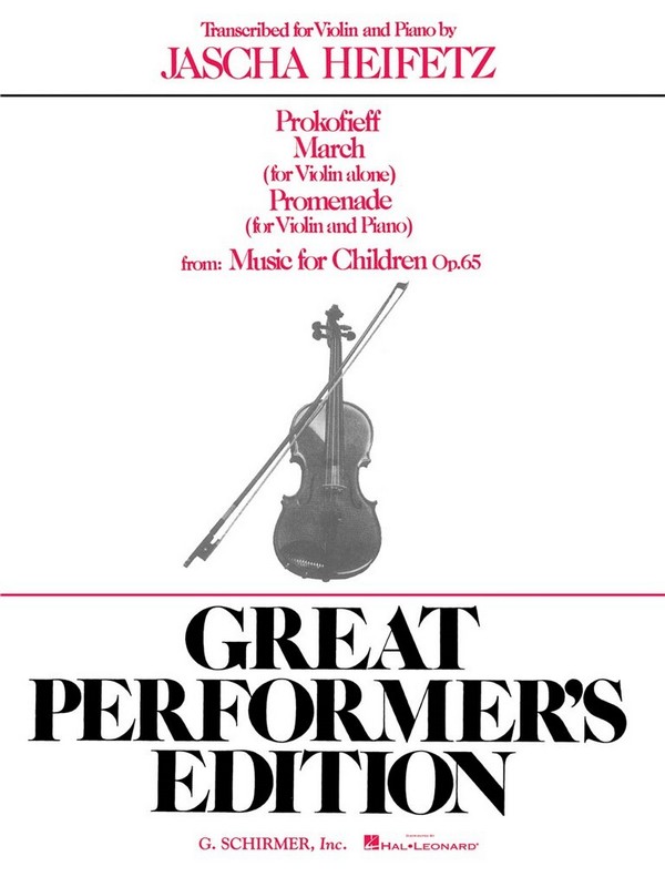 Sergei Prokofiev, March And Promenade From Music For Children&nbsp;&nbsp;Violine und Klavier&nbsp;&nbsp;Buch