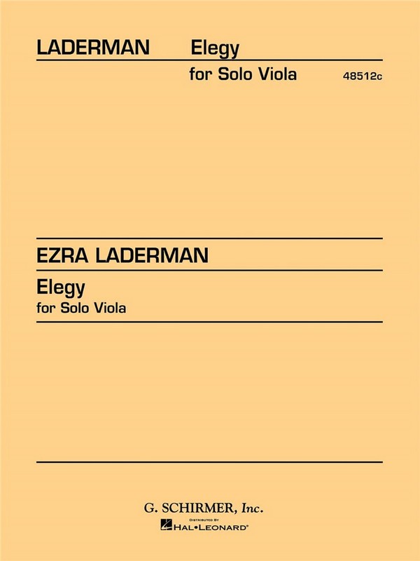 Ezra Laderman, Elegy for Solo Viola&nbsp;&nbsp;Vocal and Piano&nbsp;&nbsp;Buch