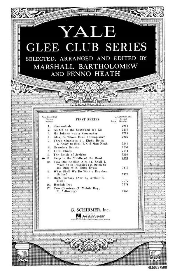 Anonymous, Keep In The Middle Of The Road Negro Spiritual  TTBB  Chorpartitur