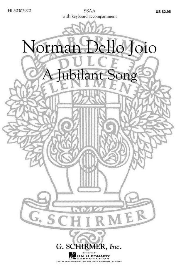 N Dello Joio, Jubilant Song, A&nbsp;&nbsp;SSA&nbsp;&nbsp;Chorpartitur