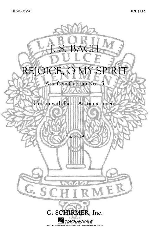Johann Sebastian Bach, Rejoice, O My Spirit&nbsp;&nbsp;Chor&nbsp;&nbsp;Blatt