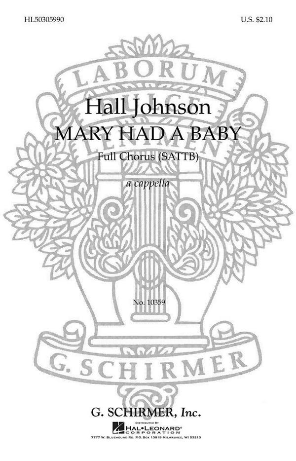 Traditional, Mary Had A Baby&nbsp;&nbsp;SATB a Cappella&nbsp;&nbsp;Chorpartitur