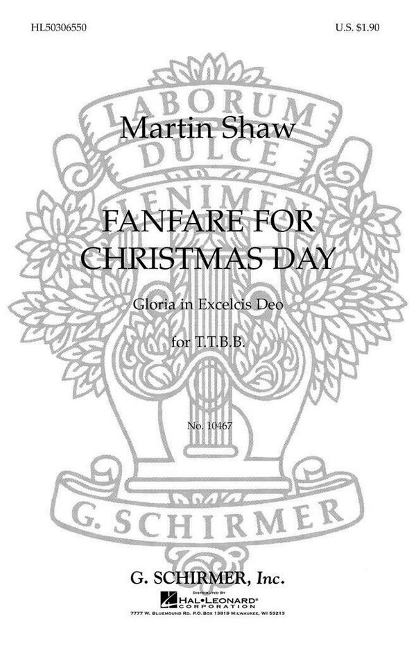 Martin Shaw, Fanfare For Christmas Day&nbsp;&nbsp;TTBB&nbsp;&nbsp;Chorpartitur