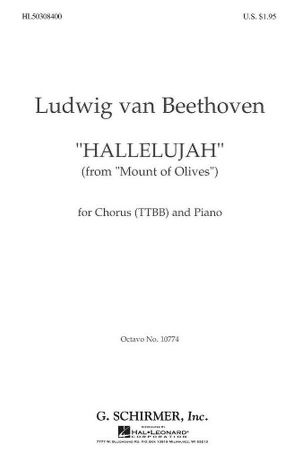Ludwig van Beethoven, Hallelujah&nbsp;&nbsp;TTBB and Piano&nbsp;&nbsp;Chorpartitur