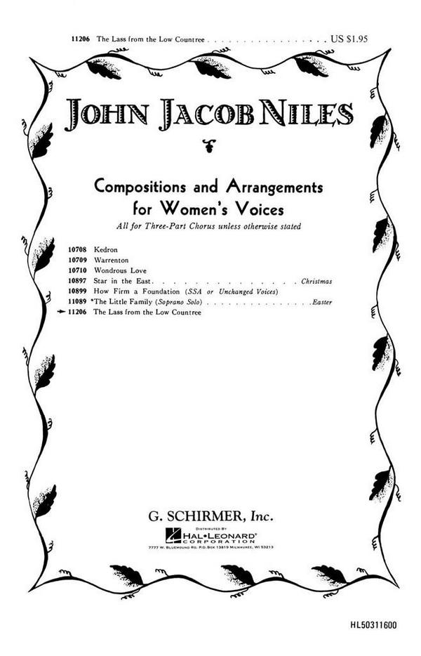 Folk Song, Lass From The Low Countree&nbsp;&nbsp;SSA and Piano&nbsp;&nbsp;Chorpartitur