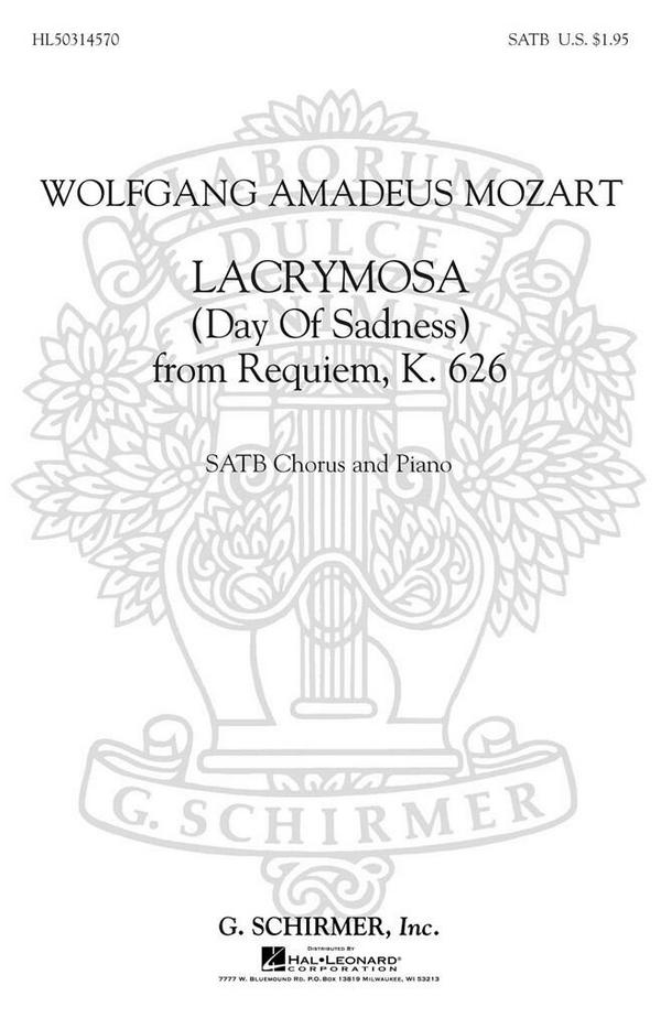 Wolfgang Amadeus Mozart, Lacrymosa&nbsp;&nbsp;SATB&nbsp;&nbsp;Chorpartitur