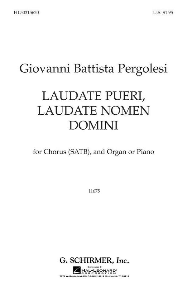 Giovanni Battista Pergolesi, Laudate Pueri Laudate Nomen Domini&nbsp;&nbsp;Solo S + SATB&nbsp;&nbsp;Chorpartitur