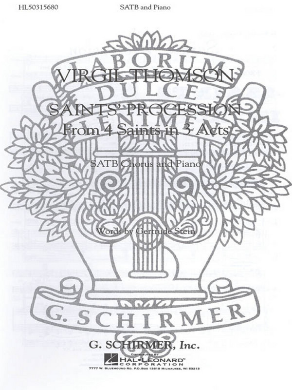 Virgil Thomson, Saints Procession&nbsp;&nbsp;SATB&nbsp;&nbsp;Chorpartitur