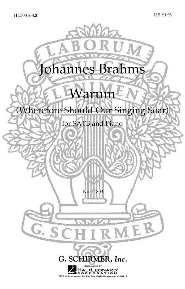 Johannes Brahms, Warum&nbsp;&nbsp;SATB&nbsp;&nbsp;Chorpartitur