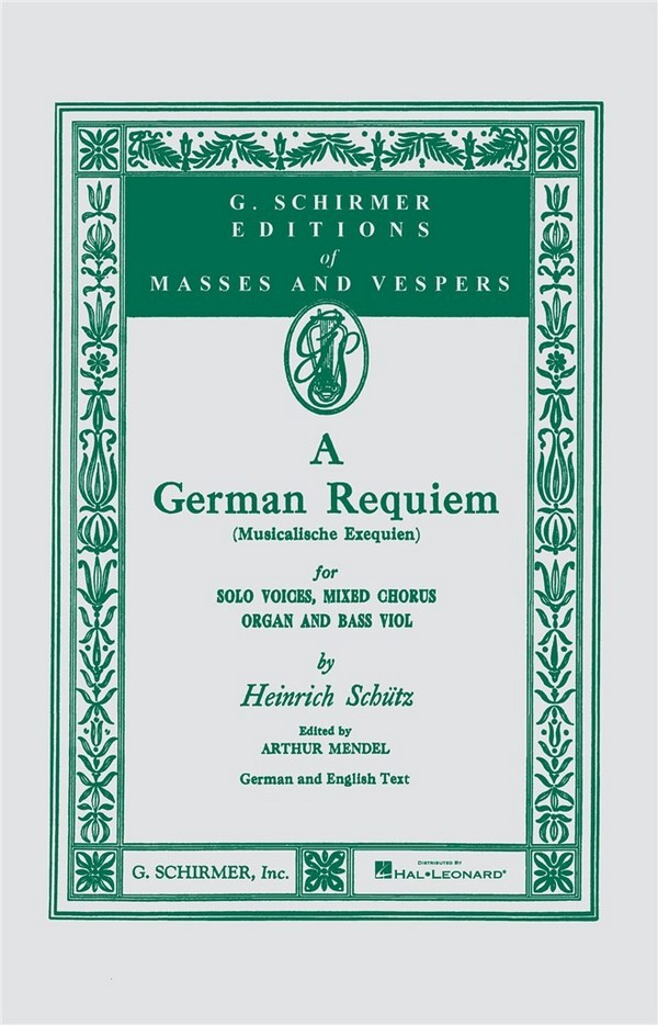 Heinrich Schütz, German Requiem&nbsp;&nbsp;SATB&nbsp;&nbsp;Chorpartitur
