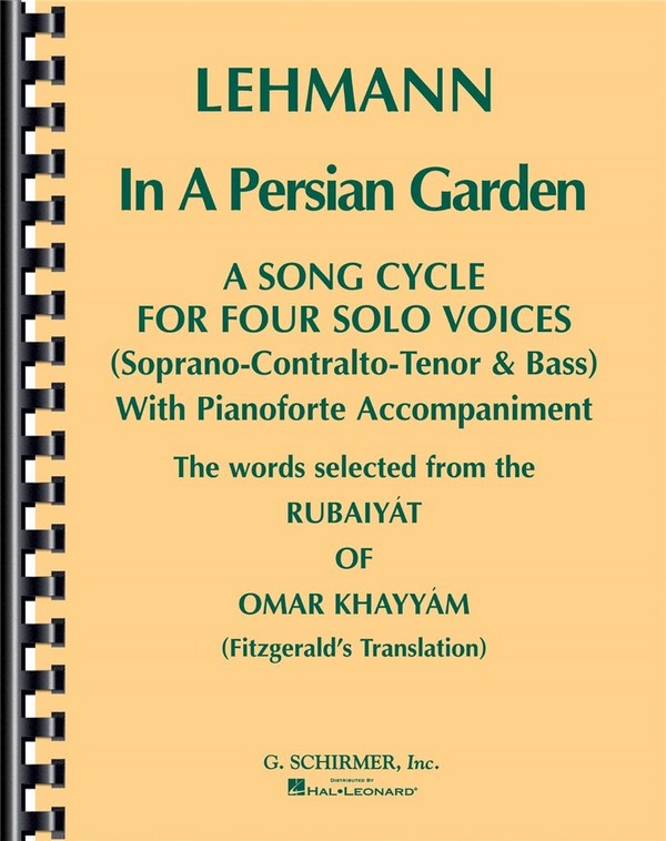 Liza Lehmann, In a Persian Garden&nbsp;&nbsp;Vocal and Piano&nbsp;&nbsp;Buch