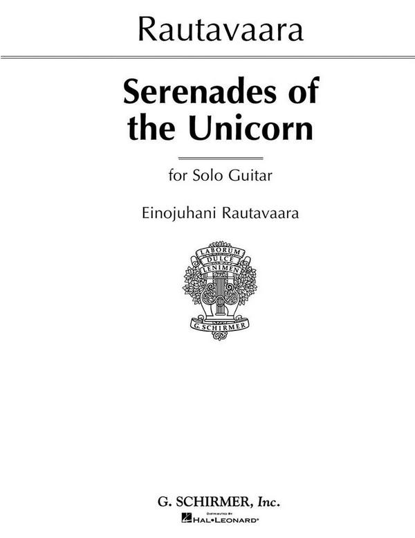 Einojuhani Rautavaara, Serenades of Unicorns&nbsp;&nbsp;Gitarre&nbsp;&nbsp;Buch