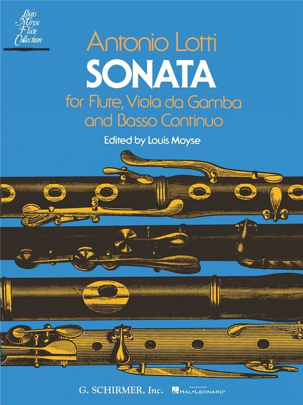 Antonio Lotti, Sonata  Flute, Viola de Gamba and B.C.  Partitur + Stimmen