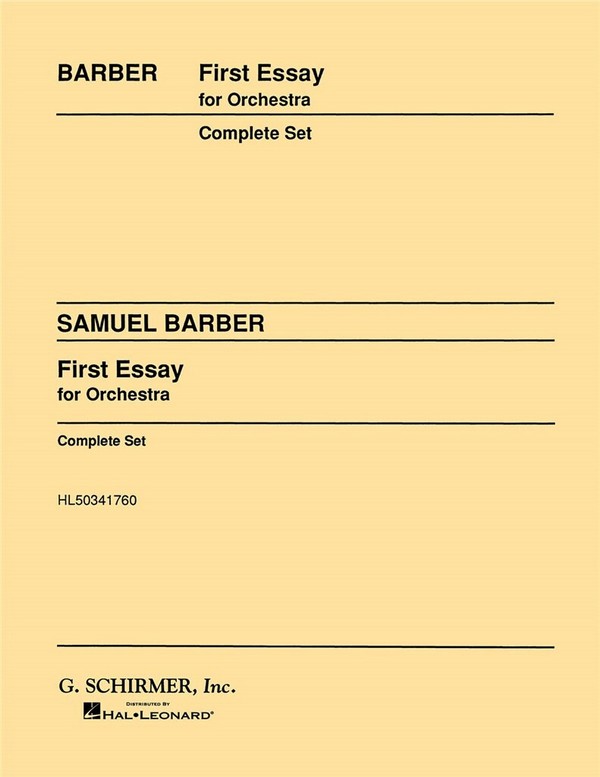 Samuel Barber, First Essay For Orchestra - Complete Set&nbsp;&nbsp;Orchestra&nbsp;&nbsp;Partitur + Stimmen