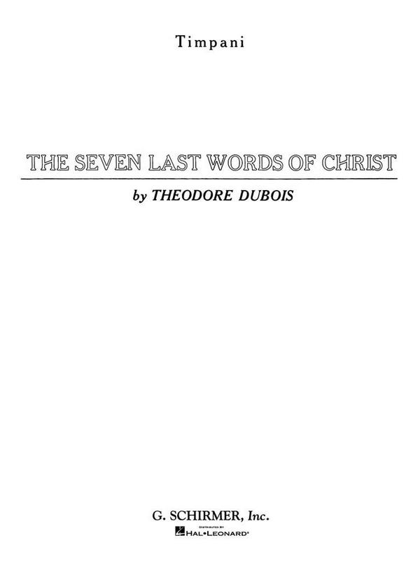 Théodore Dubois, Seven Last Words of Christ&nbsp;&nbsp;Timpani&nbsp;&nbsp;Chorpartitur