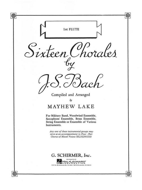 Johann Sebastian Bach, Sixteen Chorales - Flute I&nbsp;&nbsp;Flute&nbsp;&nbsp;Stimme