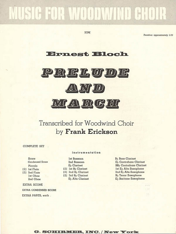 Prelude And March&nbsp;&nbsp;Woodwind Ensemble&nbsp;&nbsp;Partitur