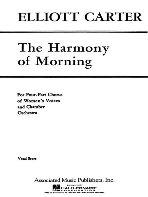 E Carter, The Harmony Of Morning&nbsp;&nbsp;SSAA&nbsp;&nbsp;Chorpartitur