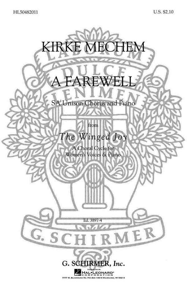 Kirke Mechem, A Farewell&nbsp;&nbsp;SA&nbsp;&nbsp;Stimmen-Set
