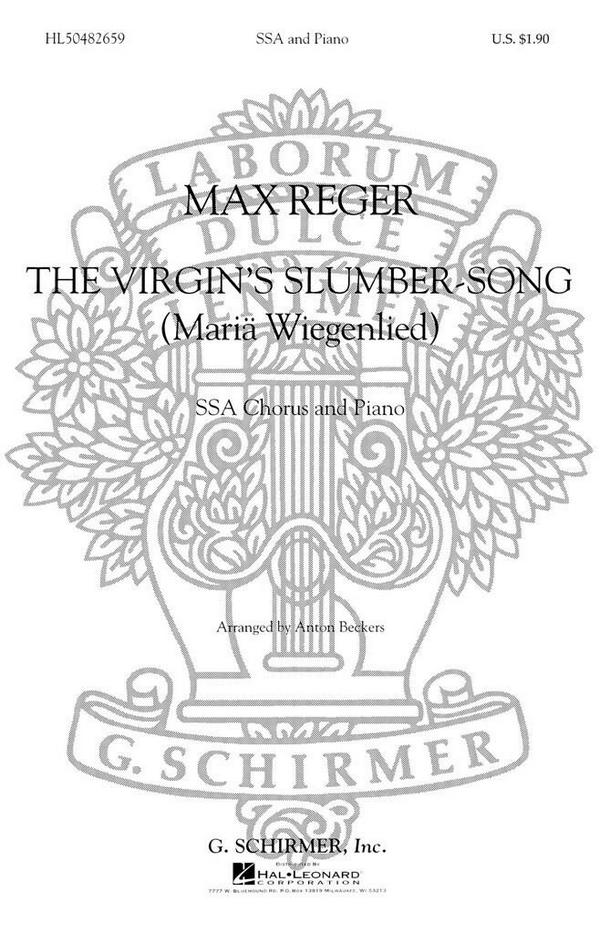 Max Reger, Virgin's Slumber Song&nbsp;&nbsp;SSA and Piano&nbsp;&nbsp;Chorpartitur