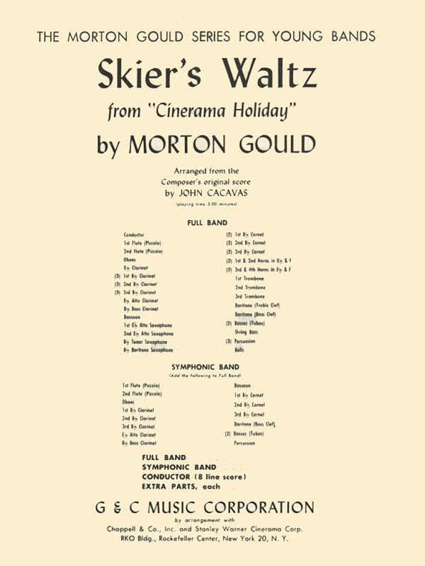 Morton Gould, Skier's Waltz&nbsp;&nbsp;Concert Band&nbsp;&nbsp;Partitur