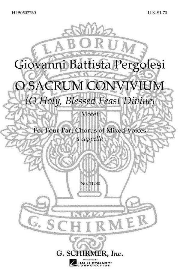 Giovanni Battista Pergolesi, O Sacrum Convivium (O Holy Blessed Feast &nbsp;&nbsp;SATB a Cappella&nbsp;&nbsp;Chorpartitur