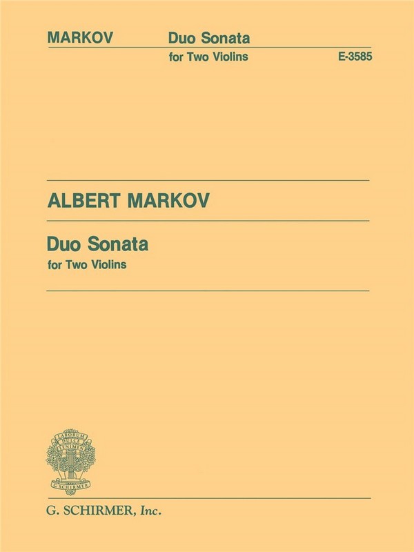 Albert Markov, Duo Sonata  2 Violins  Buch